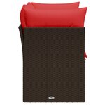 vidaXL Canapé de jardin avec coussins 2 places en résine tressée marron
