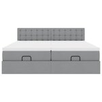 VidaXL Cadre de lit ottoman et matelas gris clair 180x200cm tissu