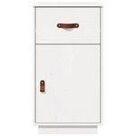 Armoire de bureau rangement pratique bois massif de pin 40 x 50 x 75 cm style rustique finition mate en bois blanc 02_0048421