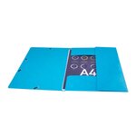 Chemise 3 rabats élastiques Max Capacité IDERAMA Carte pelliculée 425g Turquoise EXACOMPTA