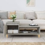 vidaXL Table basse Gris béton 100x50x45 cm Bois d'ingénierie
