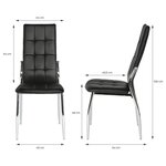 Lot de 2 chaises - Simili noir - L 44 x P 54 x H 100 cm - GEORGE