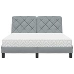 vidaXL Lit avec matelas gris clair 140x190 cm tissu
