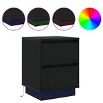 vidaXL Table de chevet avec lumières LED noire 39x34.5x50 cm