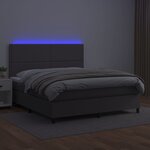 vidaXL Sommier à lattes de lit avec matelas et LED Gris 140x200 cm