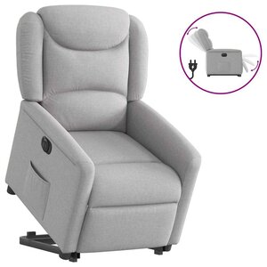 vidaXL Fauteuil inclinable électrique gris nuage tissu