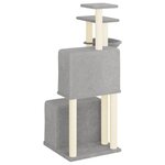 vidaXL Arbre à chat avec griffoirs en sisal gris clair 122 cm