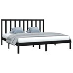 vidaXL Cadre de lit sans matelas noir bois massif de pin 200x200 cm