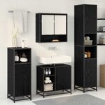 vidaXL Ensemble de mobilier de salle de bain 4 Pièces Chêne noir