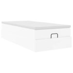 VidaXL Cadre de lit ottoman avec matelas blanc 90x200 cm similicuir