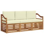 vidaXL Ensembles de canapés avec coussin 3 Pièces Naturel et Crème