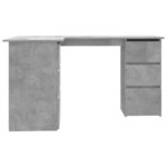 vidaXL Bureau d'angle Gris béton 145x100x76 cm Bois d'ingénierie
