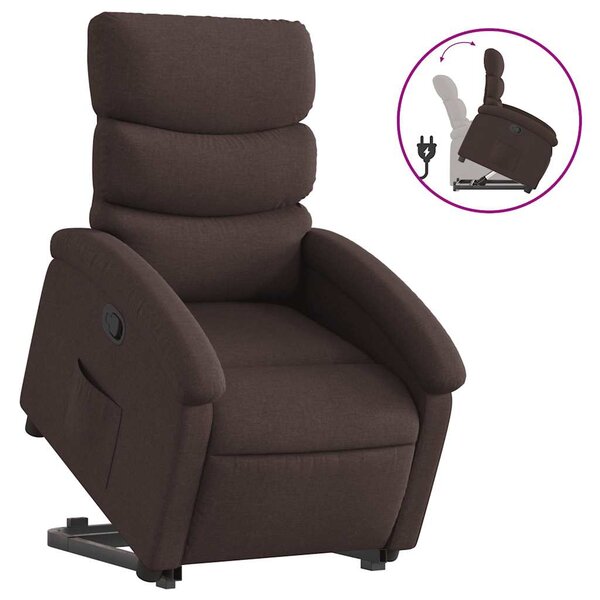 vidaXL Fauteuil inclinable marron foncé tissu
