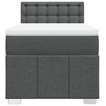 vidaXL Sommier à lattes de lit avec matelas Gris foncé 100x200cm Tissu