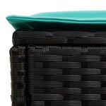 vidaXL Pouf de Jardin 2 Pièce Noir et turquoise 38 x 38 x 45 cm