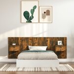 vidaXL Tête de lit avec armoires Chêne fumé Bois d'ingénierie
