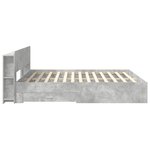 vidaXL Cadre de lit avec rangement Gris béton 200 x 200 cm