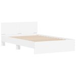 vidaXL Cadre de lit avec tête de lit et LED blanc 135x190 cm