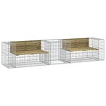 vidaXL Banc de jardin avec panier en gabion bois de pin imprégné