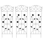 vidaXL Clôture de jardin 3 pc Noir 110 5 x 42 5 cm Acier