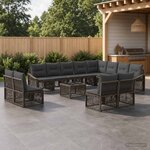 vidaXL Ensemble de canapé de jardin 13 pc Gris polyrotin