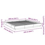 vidaXL Cadre de lit avec lumières LED noir 200x200cm bois d'ingénierie