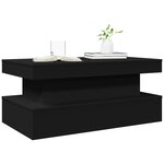vidaXL Table basse avec lumières LED noir 90x50x40 cm