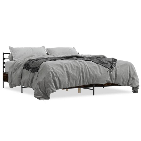 vidaXL Cadre de lit sans matelas chêne fumé 180x200 cm