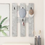 vidaXL Porte-manteau mural avec stockage Gris béton 65 x 3 x 100 cm