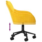 vidaXL Chaise pivotante de bureau Jaune Velours