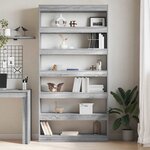 vidaXL Bibliothèque Sonoma gris 100 x 30 x 198 cm Bois d'ingénierie