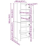 vidaXL Haut Armoire Bois ancien 69 5 x 34 x 180 cm Bois d'ingénierie