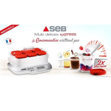 SEB YG660100 Yaourtière Multidélices Express Compact - 5 modes - 6