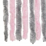 vidaXL Rideau anti-mouches gris argenté et rose 90x200 cm chenille