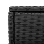 vidaXL Table d'appoint de jardin avec dessus en verre noir rotin