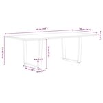 vidaXL Table à manger avec bord naturel 240x100x74cm bois massif chêne