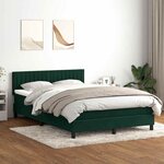 vidaXL Sommier à lattes de lit et matelas vert foncé 160x220cm velours