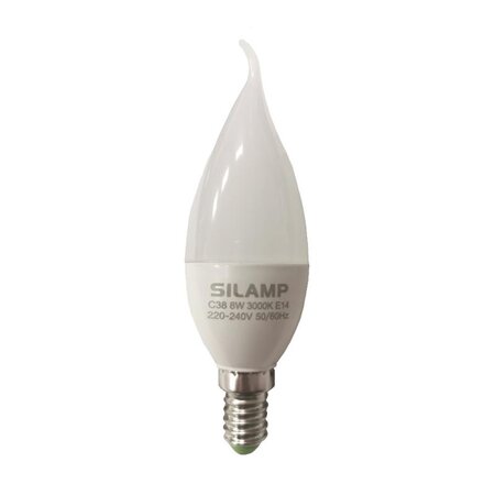 Ampoule e14 led flamme 8w 220v ø38mm - blanc chaud 2300k - 3500k - silamp