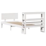 vidaXL Cadre de lit avec tête de lit sans matelas blanc 90x200 cm