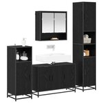vidaXL Ensemble de mobilier de salle de bain 4 Pièces Chêne noir