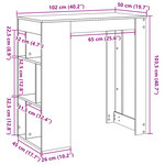 vidaXL Table de bar avec étagères chêne sonoma bois d'ingénierie