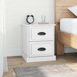 vidaXL Tables de chevet 2 Pièces blanc brillant 39x39x47 5 cm