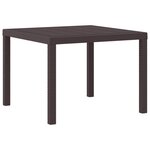 vidaXL Table de jardin pour repas Marron 100 x 100 x 73 cm polyrotin