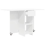 vidaXL Table à dîner 115 x 70 x 75 cm Bois d'ingénierie Blanc