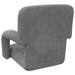 vidaXL Fauteuil de sol ajustable Gris foncé Velours