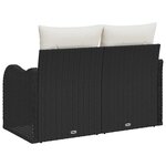 vidaXL Canapé de jardin avec coussin Noir 121 x 62 x 69cm polyrotin