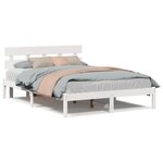 vidaXL Cadre de lit Marron 140 x 200 cm Bois de pin massif