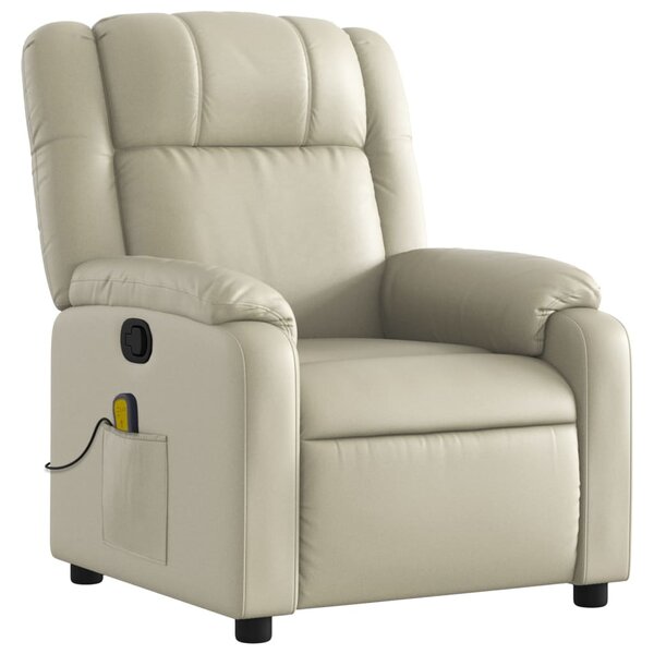 vidaXL Fauteuil inclinable Crème Similicuir