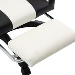 vidaXL Fauteuil de jeux vidéo et repose-pied Noir et blanc Similicuir