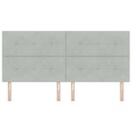 vidaXL Tête de lit LED avec tête de lit Gris clair 200 cm Polyester